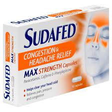 SUDAFED CONGESTION HEADACHE MAX STR 16caps